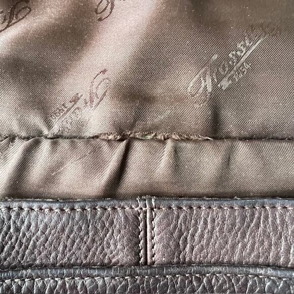 VTG Fossil Small Crossbody Purse Brown Genuine Pebbled Leather 75082 Key READ - Picture 8 of 11